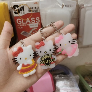 Móc chìa khoá cao su hình mèo hello kitty