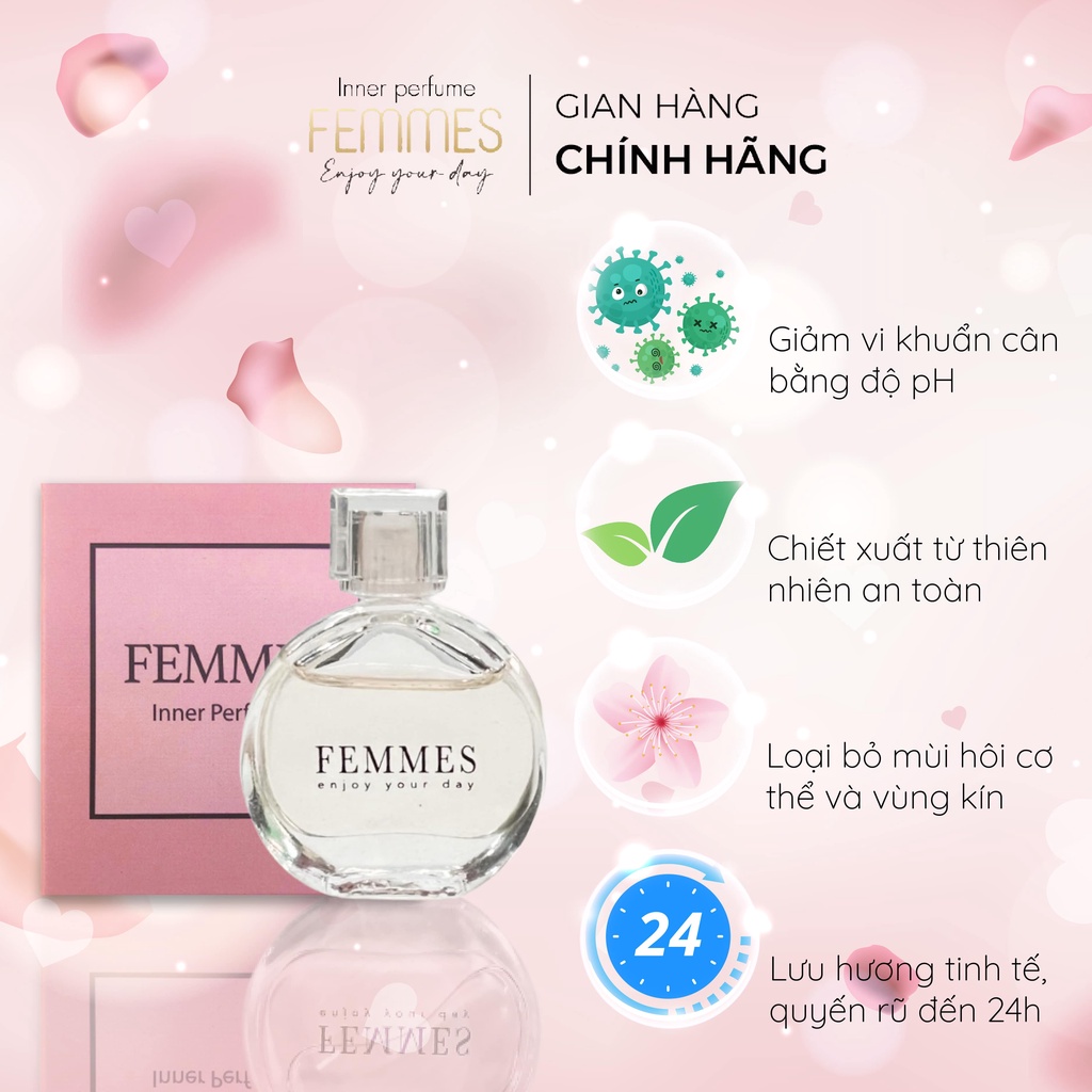 Nước Hoa Vùng Kín FEMMES CAO CẤP chính hãng, mùi thơm quyến rũ, sexy độ lưu hương tốt dung tích 7ml | BigBuy360 - bigbuy360.vn