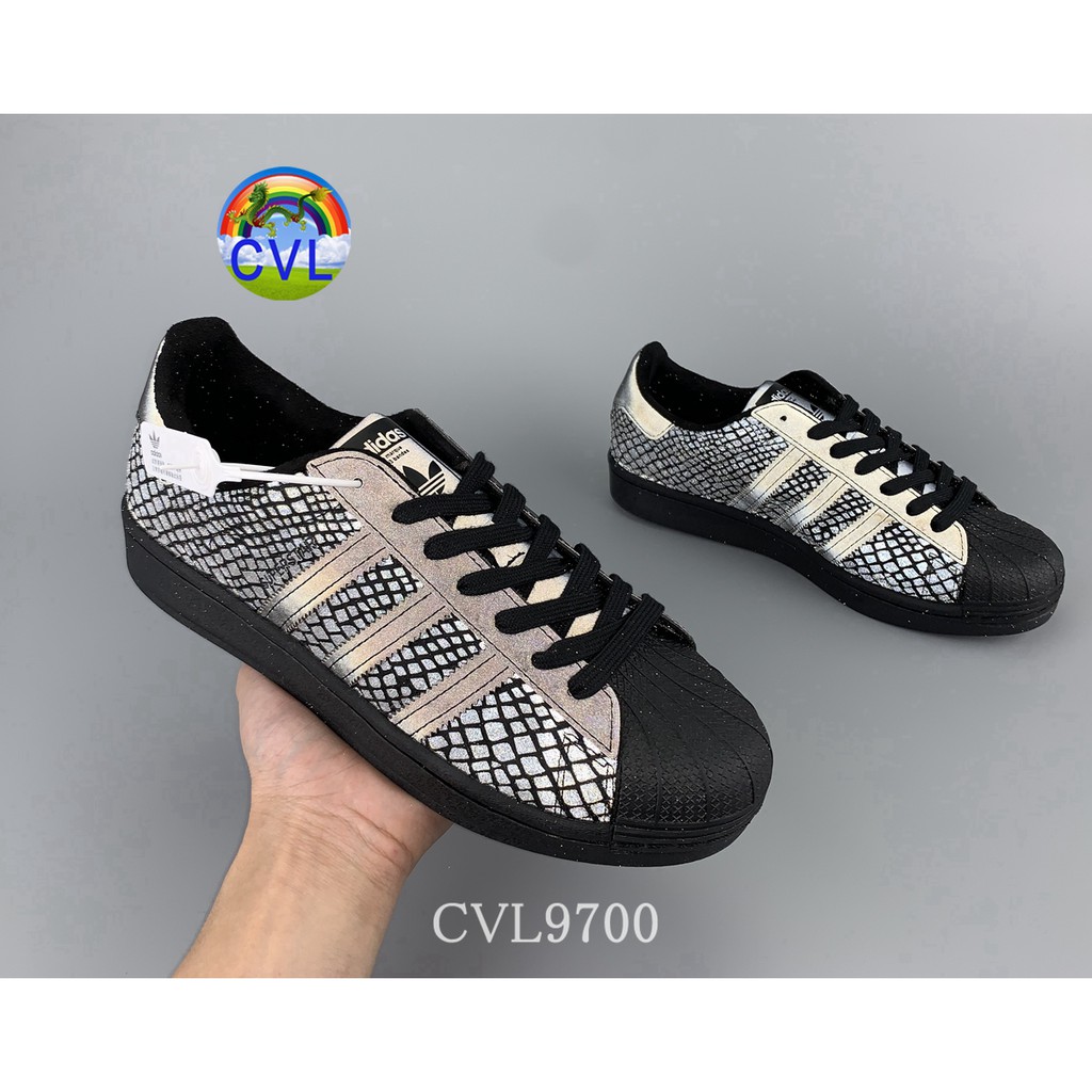 Adidas Superstar X Atmos R-snk Fy6014 Luminous Black Snake Print Super Fashionable Men's And Women's Sports Shoes