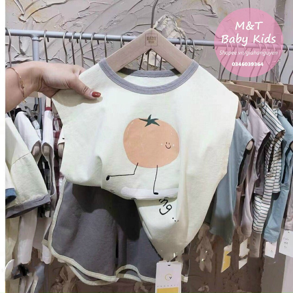 Set ba lỗ Hàn Quốc hình quả cà chua đáng yêu chất cotton mềm mát cho bé trai bé gái
