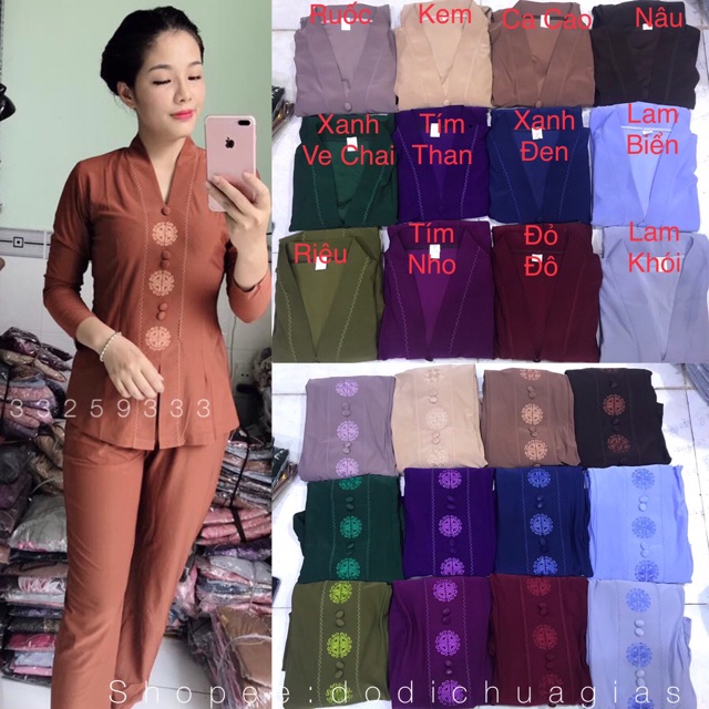 Đồ Lam Đi Chùa # Bà Lai Lắc Đồng Tiền # Đồ Bộ Nữ # Quần Áo