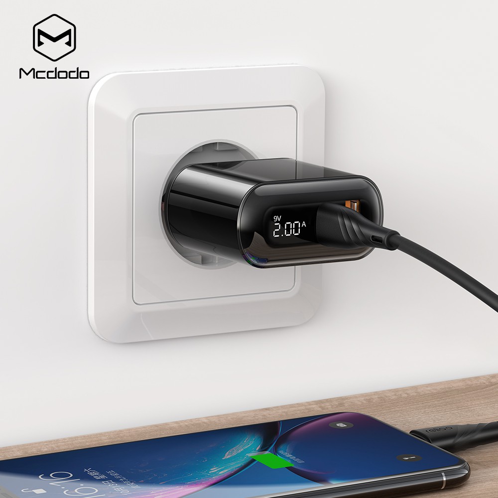 Củ sạc Mcdodo PD+QC3.0 giao diện USB 20W dành cho iPhone 13Promax 12Promax 11 Pro Xr Xiaomi Samsung Huawei