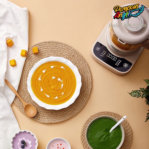 Máy xay nấu làm sữa hạt , sinh tố đa năng BEAR màu kem, dung tích 1L cao cấp bảo hành 12 tháng