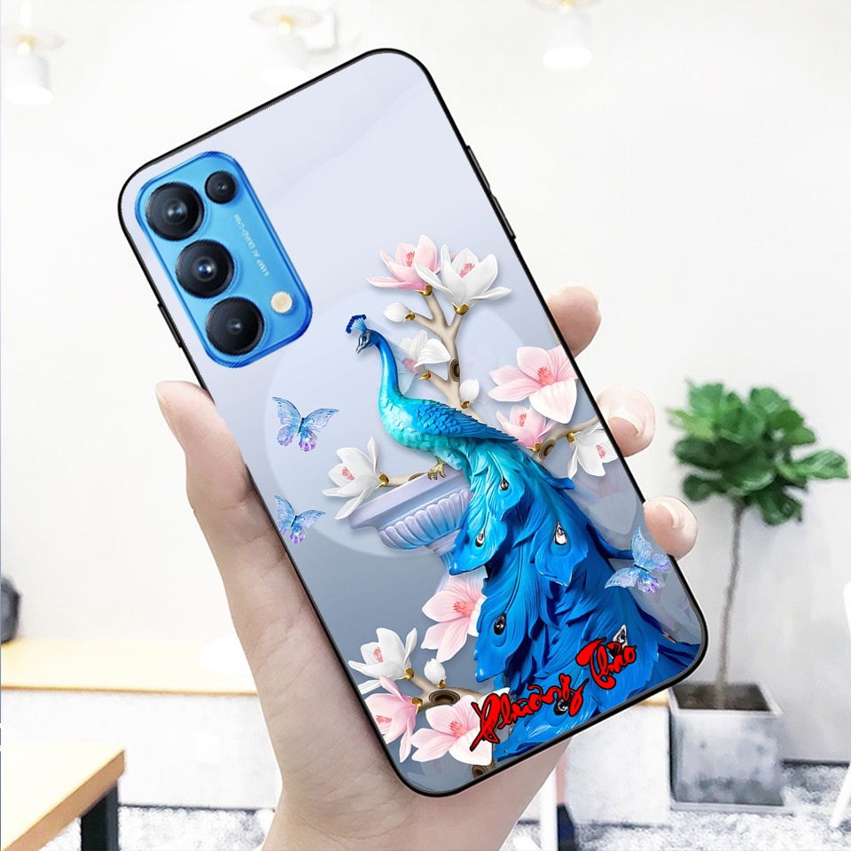 Ốp lưng kính cường lực Oppo Reno6 Reno6z Reno5 Reno4 in hình cao cấp- độc -lạ- siêu hot.