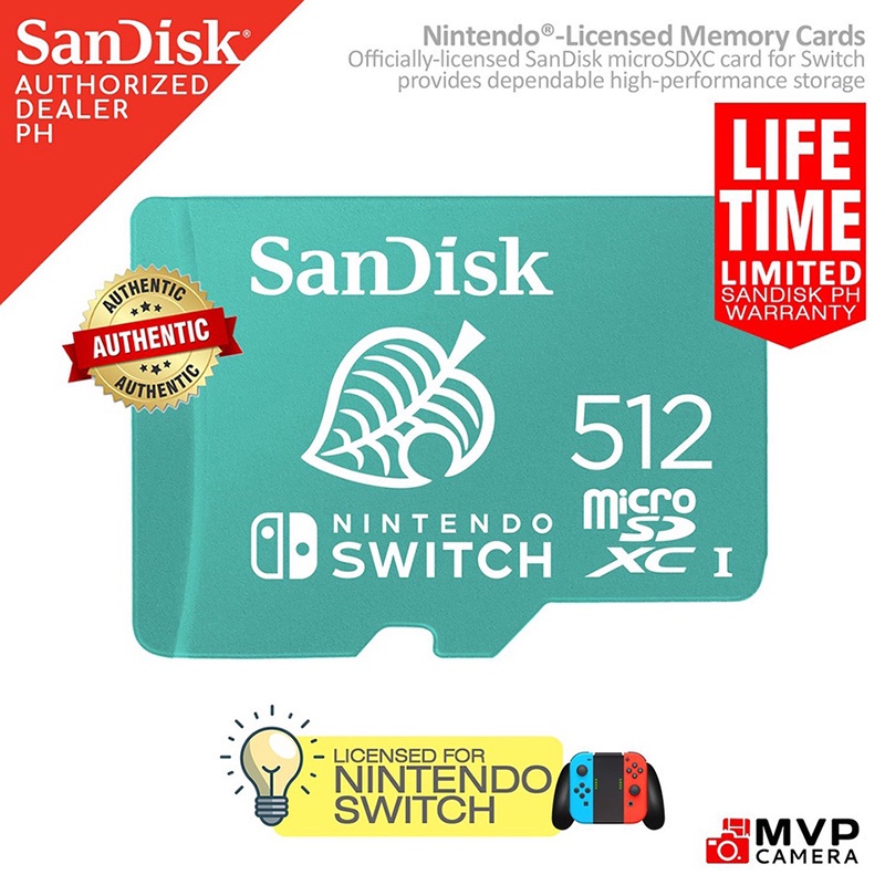Thẻ Nhớ sandisk microsd 512gb Cho Máy Chơi Game nintendo switch