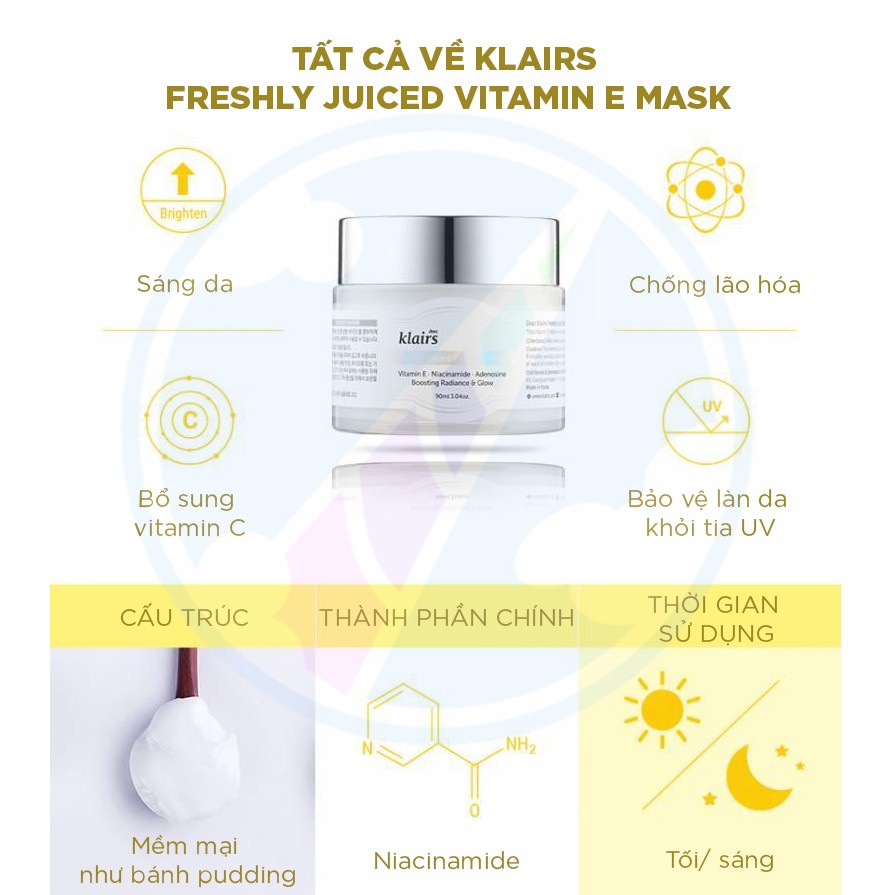 Mặt Nạ Ngủ Dưỡng Ẩm & Làm Sáng Da Dear Klairs Freshly Juiced Vitamin E Mask 90ml