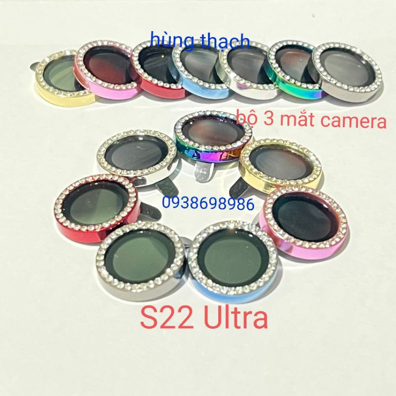 Bộ 3 mắt camera SamSung S22 Ultra đính đá lấp lánh