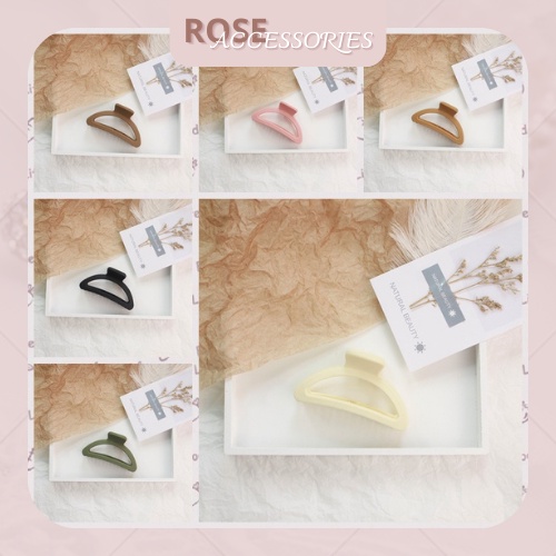 Kẹp tóc Hàn Quốc hình bán nguyệt màu pastel phụ kiện Rose.Accessories mã KT25