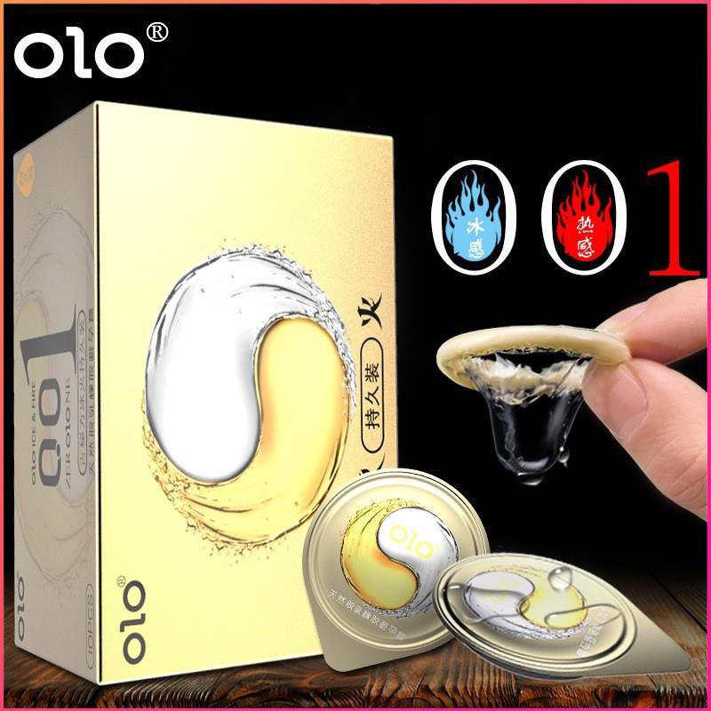 Bao cao su OLO 0.01 Vàng Lửa Băng siêu mỏng, nhiều gel bôi trơn, tăng hưng phấn, kéo dài thời gian, hương chanh, hộp 10c