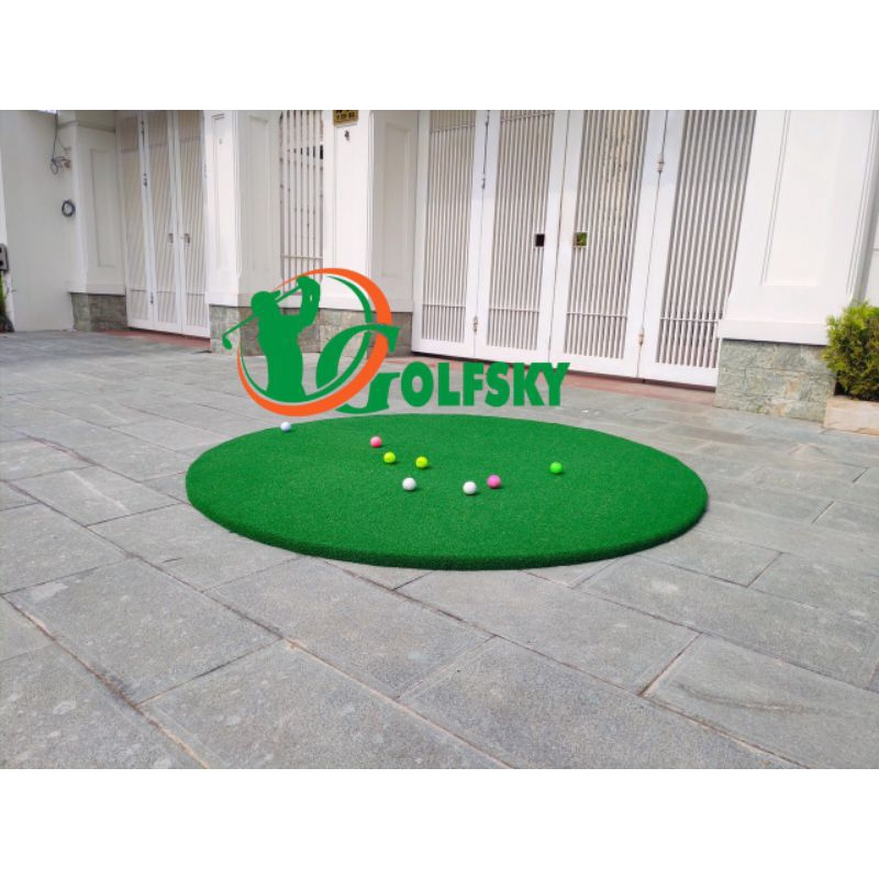 Thảm Tập Swing Hình Tròn 1,2m x 1,2m - PGM DJD027 Round Long Grass Golf Driving Range Hitting Mat