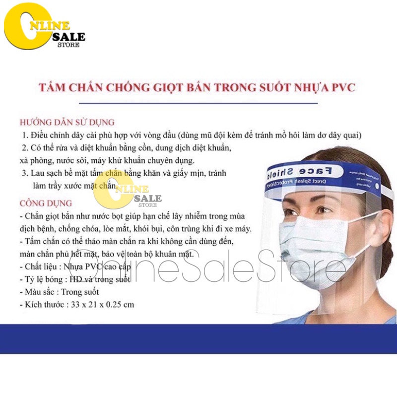 Kính chống dịch giọt bắn bảo hộ chống bụi trong suốt an toàn