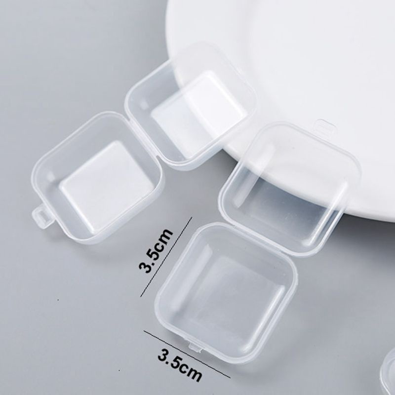 Combo sỉ 100 hoặc  500 hộp mini rỗng, trong suốt hình vuông cạnh 3,5cm