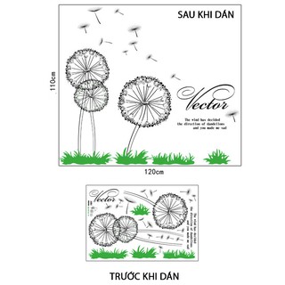 Decal dán tường hoa bồ công anh