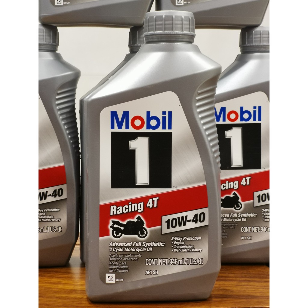 Dầu nhớt tổng hợp Mobil 1 Racing 4T 10W40 946ml - Xe máy, mô tô PKL