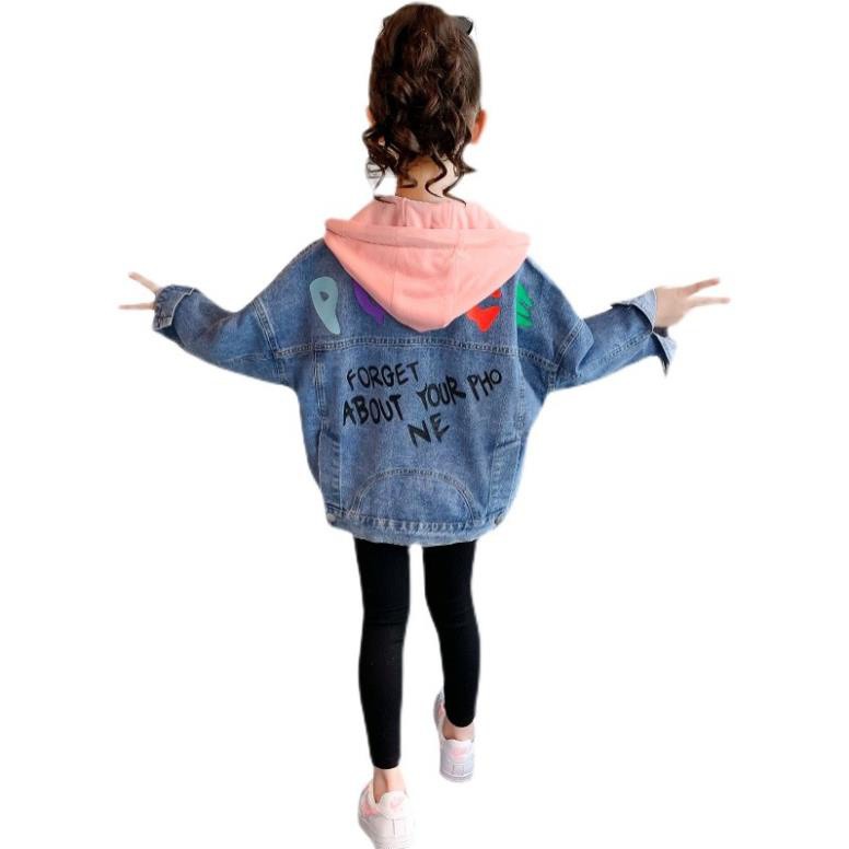 Áo khoác jean bé gái 10 tuổi ☑️ Áo Khoác bò Dài Tay Hàn Quốc☑️  áo bé gái size đại 25kg, 30kg, 35kg, 40kg, 45kg