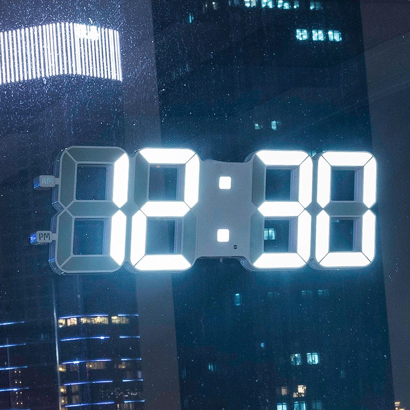 ☄▫Đồng hồ LED 3D treo tường, để bàn thông minh TN828 - Trang trí decor vintage căn phòng Smart Clock