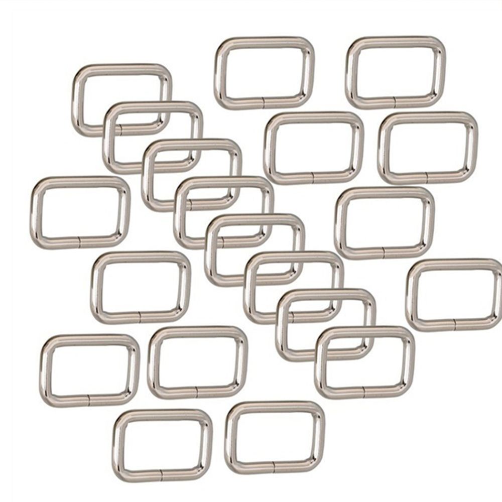 LAKAMIER 10Pcs Handmade Rectangle Ring Buckle Adjustable Strong Metal Webbing High Quality DIY Backpack Accessories