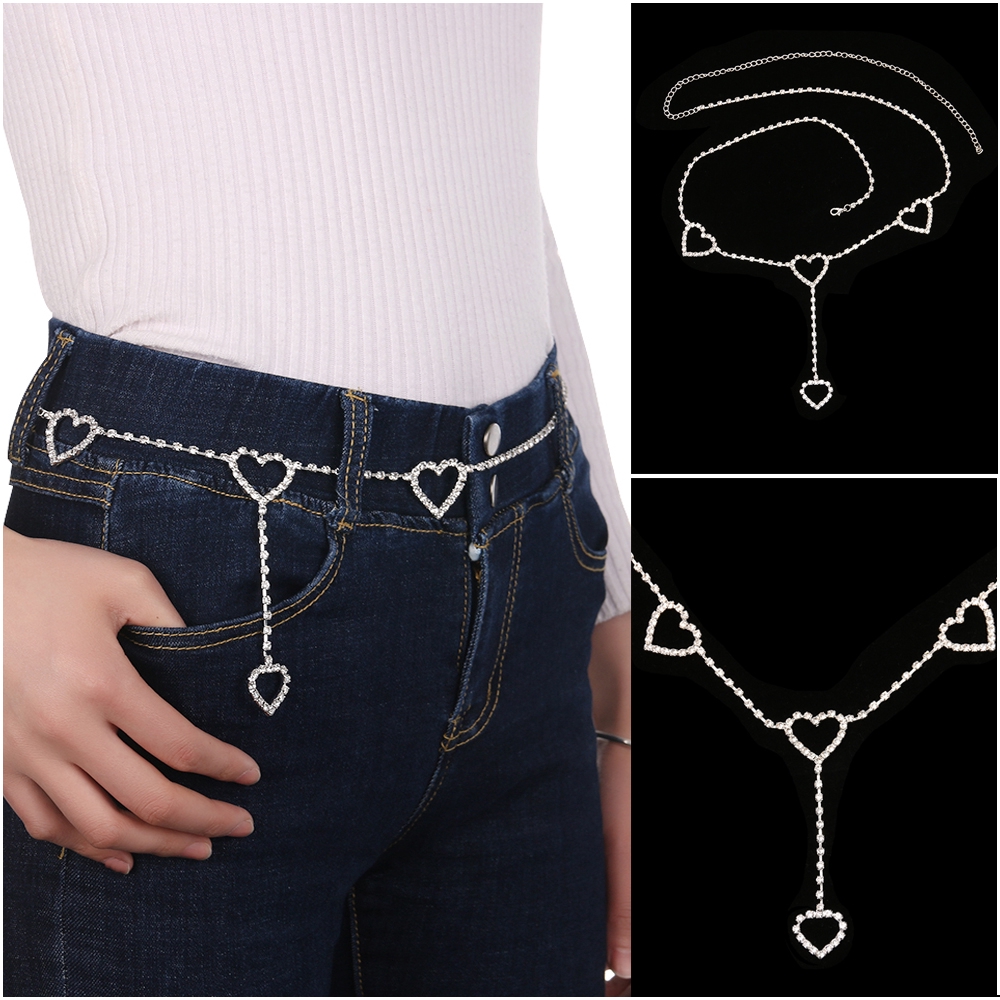 JUNE Vintage Trendy Bling Flash|Heart Belly Chain