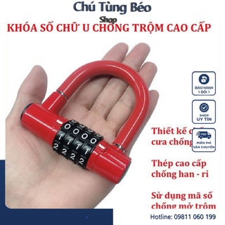 Khóa chống trộm mật mã 4 số khóa xe đạp - Xe máy - Ô tô - Nhà cửa - Cổng chống cưa cắt an toàn thông minh