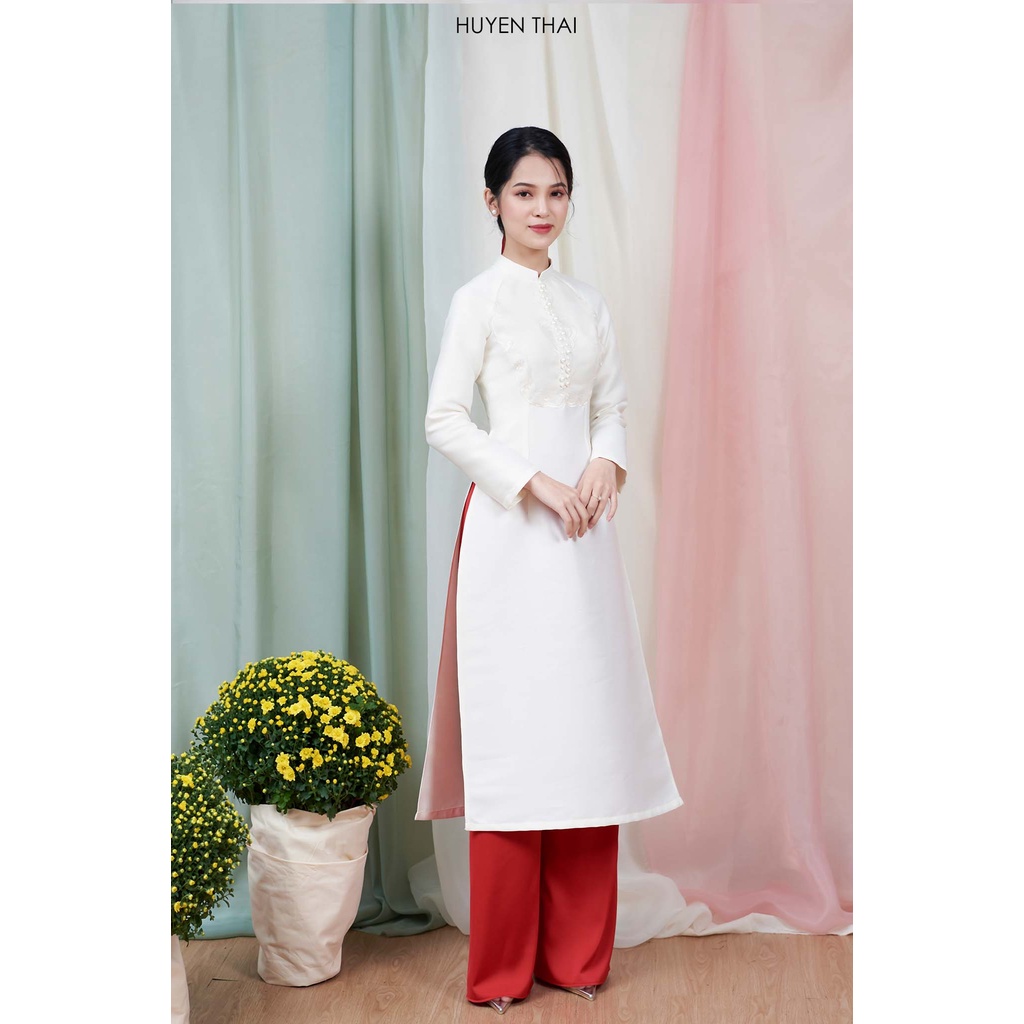 Áo dài tafta đính ngọc | HUYENTHAI