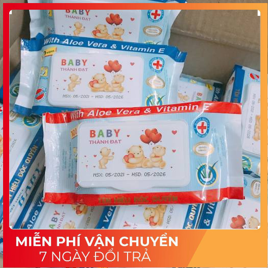 Khăn ướt, giấy ướt Baby Thiên Phúc 100 tờ không mùi Chính Hãng