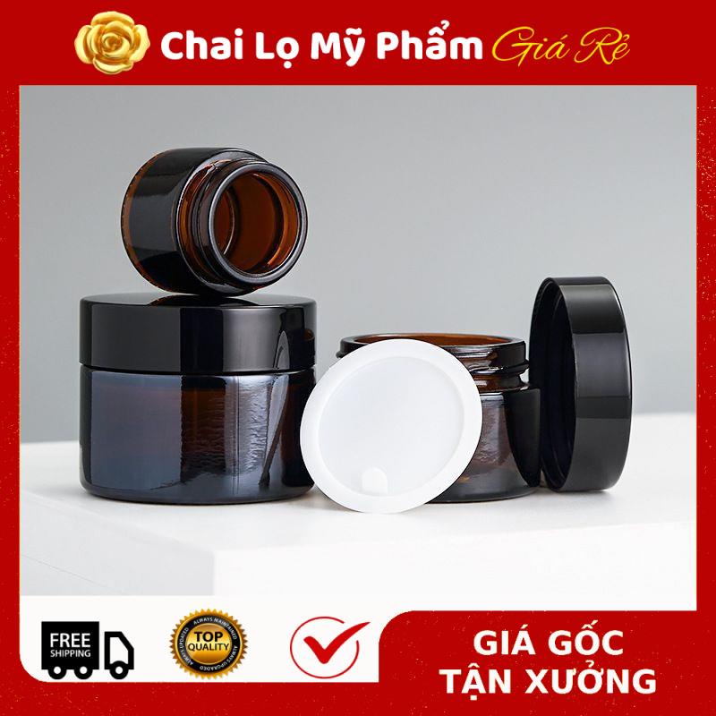 Hủ Đựng Kem ❤ RẺ VÔ ĐỊCH ❤ Hũ Chiết Kem Thủy Tinh Nâu 20g đựng mỹ phẩm , phụ kiện du lịch