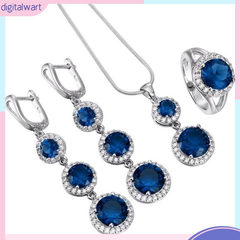 Set Vòng cổ Nhẫn Và Đôi Khuyên Tai Kiểu Dáng Thời Trang Sang Trọng Cho Nữ