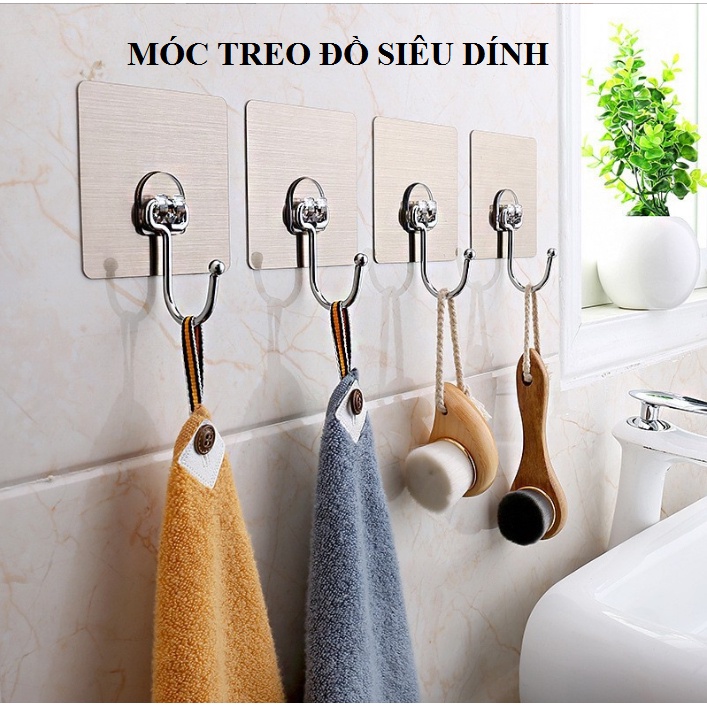 Móc dán tường INOX 304 siêu dính, chịu lực loại tốt, móc dán 1 chân