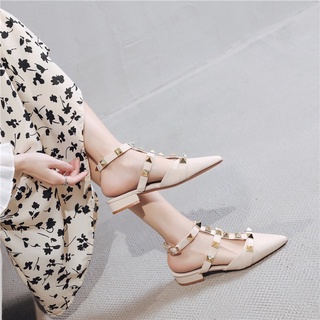 Giày nữ chiến binh dáng bít mũi gót 1-2 phân
