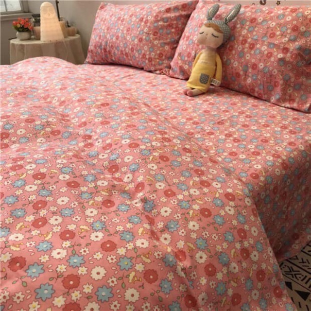 Set Cotton Poly Hoa Nhí Hồng