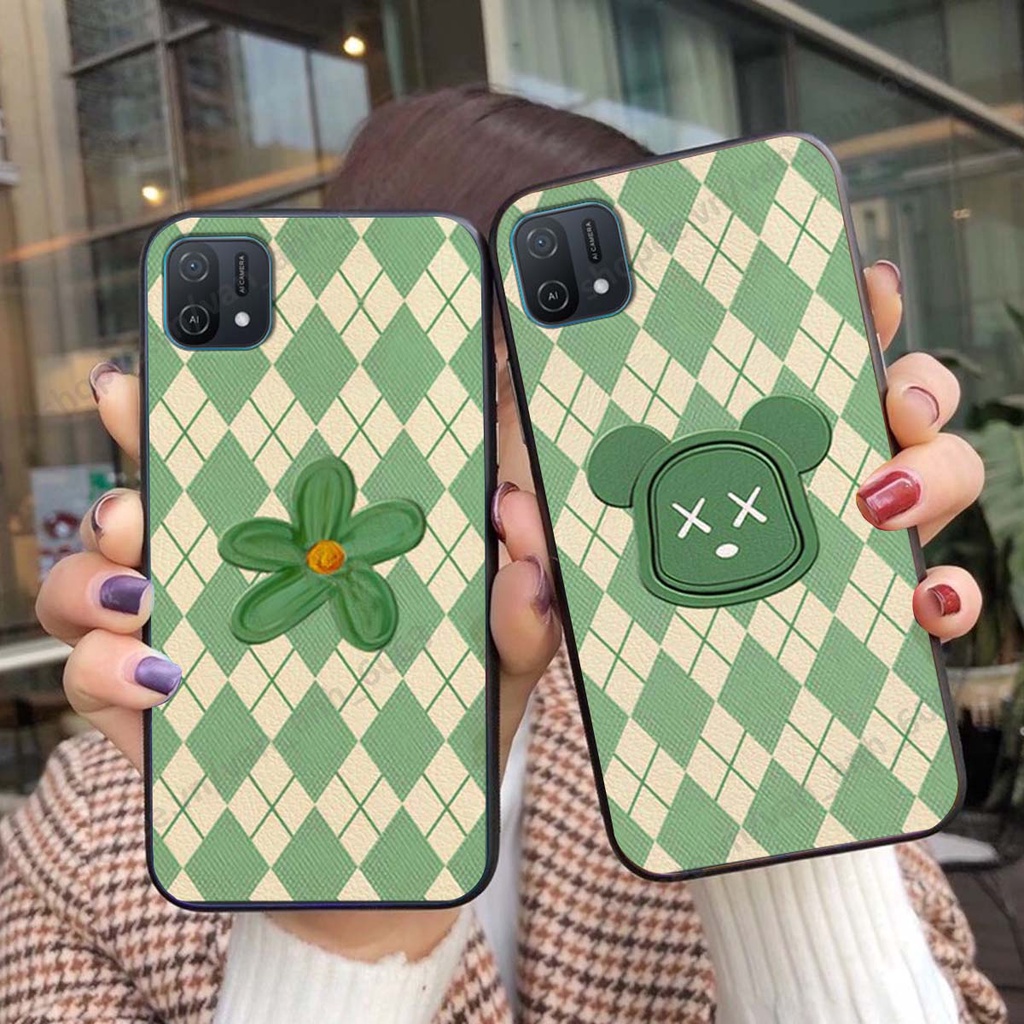 Ốp lưng Oppo A16k in hình hoa, gấu rich bear nghệ thuật, thời trang