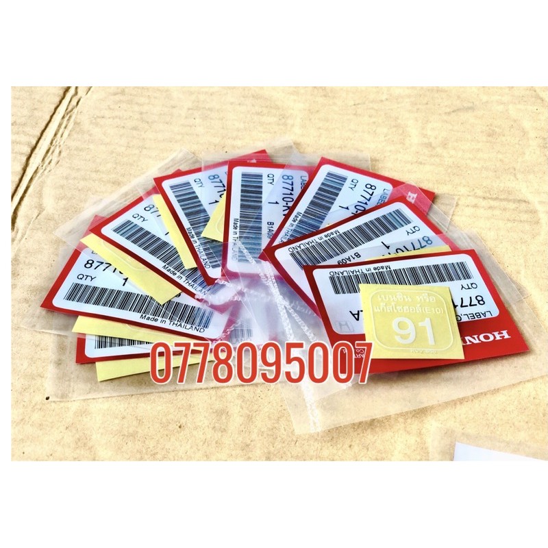 Tem 91 gắn xe wave125i - hàng thailan