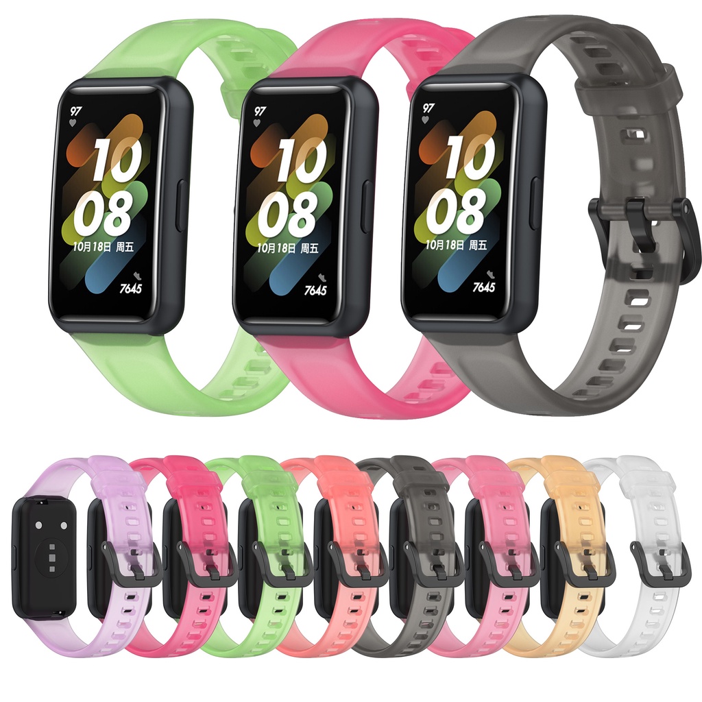 Dây Đeo Silicon Mềm Trong Suốt Chống Nước Cho Đồng Hồ Thông Minh Huawei band 7