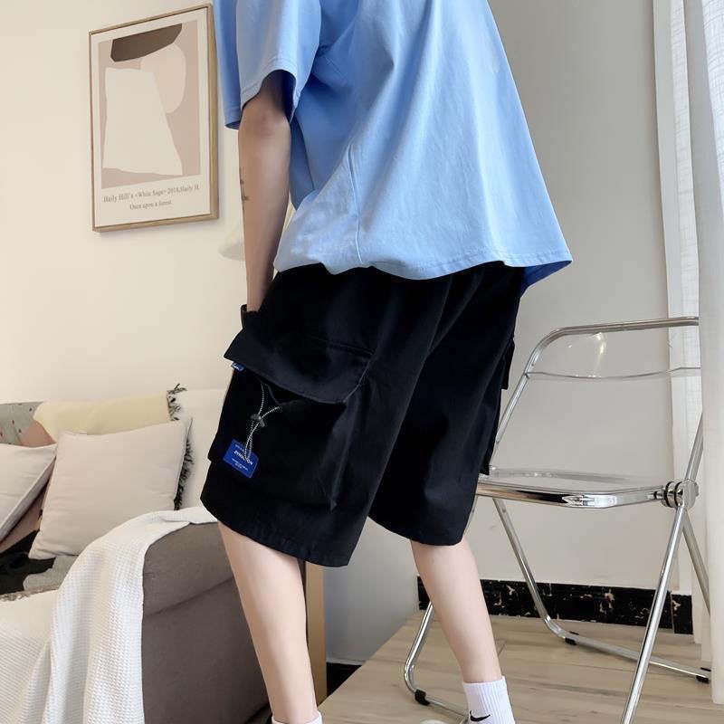 Quần Short Mỏng Dáng Rộng Phối Nhiều Túi Phong Cách Nhật Bản Cá Tính Cho Nam