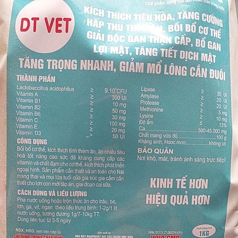 Men tiêu hóa cho gia súc gia cầm lợn gà vịt ngan trâu bò dê, thỏ, chó mèo