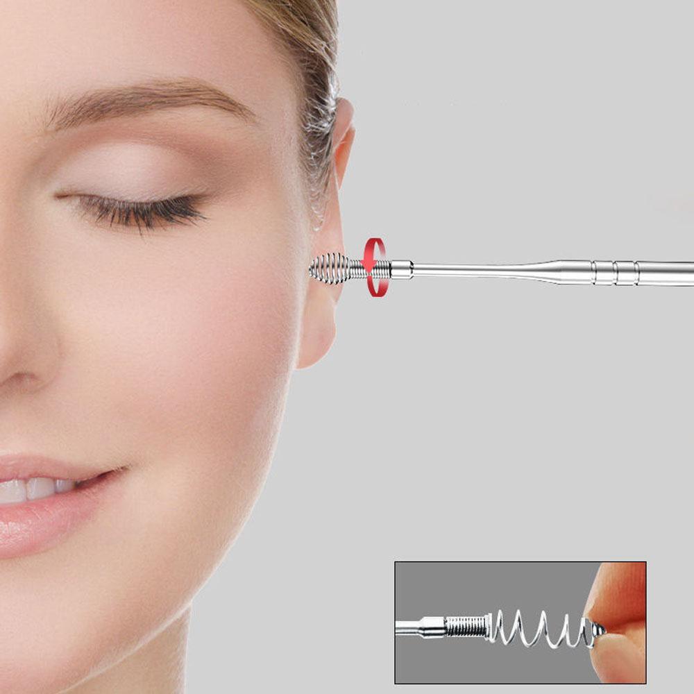 Dụng Cụ Lấy Ráy Tai Bằng Thép Không Gỉ Xoay 360 Độ Đa Năng° Dụng Cụ Lấy Ráy Tai Dạng Xoắn Ốc Tái Sử Dụng Tiện Lợi