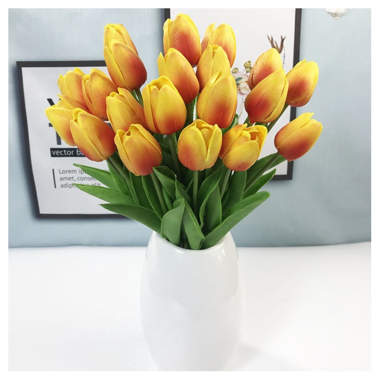 Hoa Tulip Giả Lụa Giống thật 99% Hàng Cao Cấp