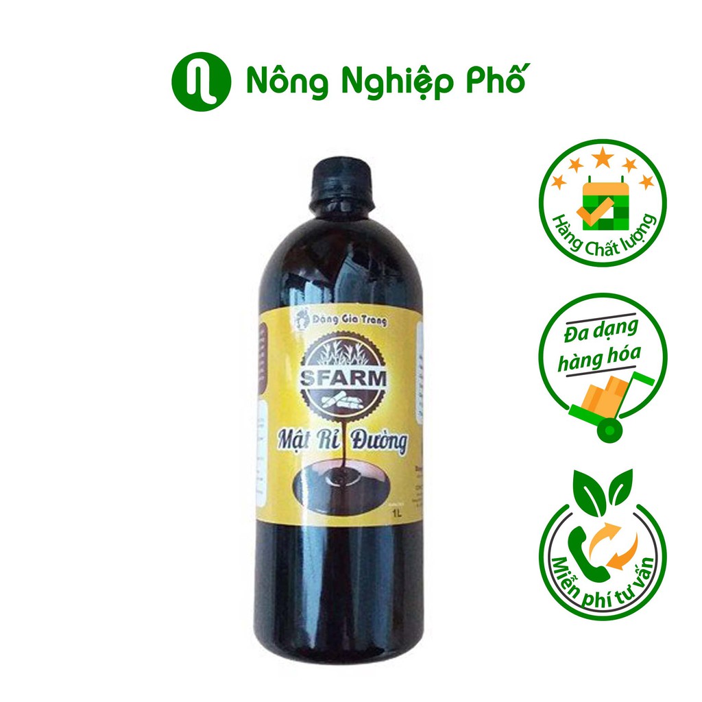 Mật Rỉ Đường Molasses SFARM Cao Cấp Hỗ Trợ Cải Tạo Đất, Chất Xúc Tác Ủ Phân 1 Lít