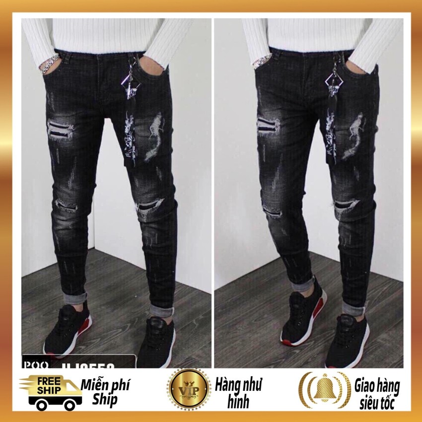 Quần jeans nam thời trang cao cấp rách xước, quần bò taka 109 | BigBuy360 - bigbuy360.vn