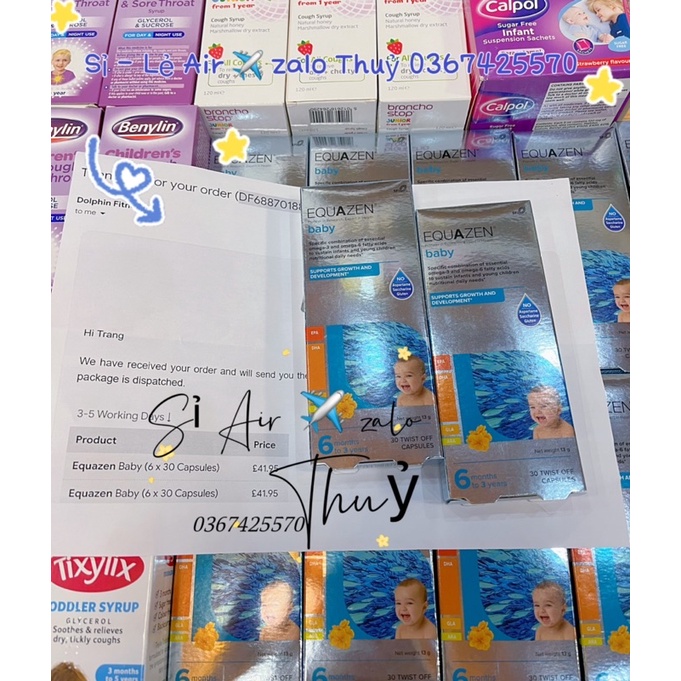 [Hàng chuẩn Air - Nội địa Anh / Đủ bill] DHA Equazen tinh khiết bổ sung OMEGA 3 &amp; 6 cho bé từ 6 tháng - 3 tuổi