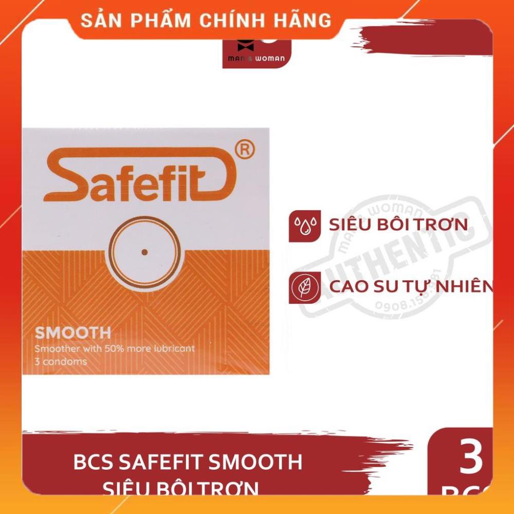 Bao cao su Siêu mỏng, Nhiều gel bôi trơn SafeFit Smooth Hộp 3 cái CON409