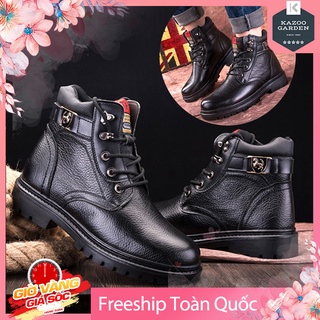 Giày Nam Cao Cổ Da Bò - Boot Nam Cao Cổ Da Bò Thật Đế Cao Su Đúc