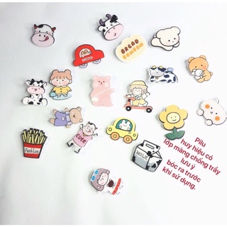 Huy Hiệu pilu Sticker dễ thương trang trí cho học sinh balo, cặp... họa tiết hoạt hình cute đáng yêu