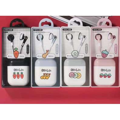 Tai nghe đôi quả bơ hoa quả TNDI19 Go-229 earphone cute dễ thương