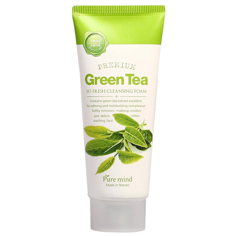 Sữa Rửa Mặt Trà Xanh Chống Oxy Hóa, Dùng Cho Da Dầu Mụn Puremind Green Tea Cleansing Foam 100ml&180ml