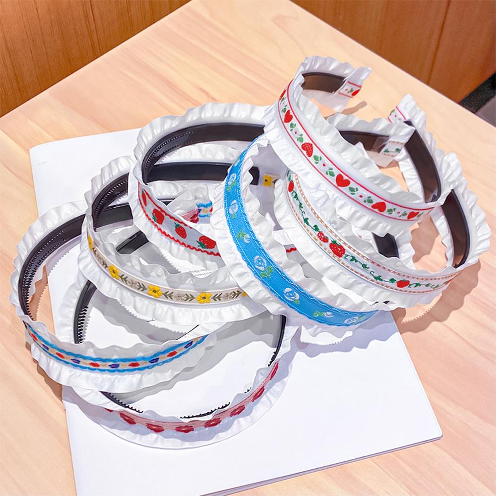 DANILO Băng Đô Bện Tóc Hình Hoa / Dâu Tây Dễ Thương Cho Nữ