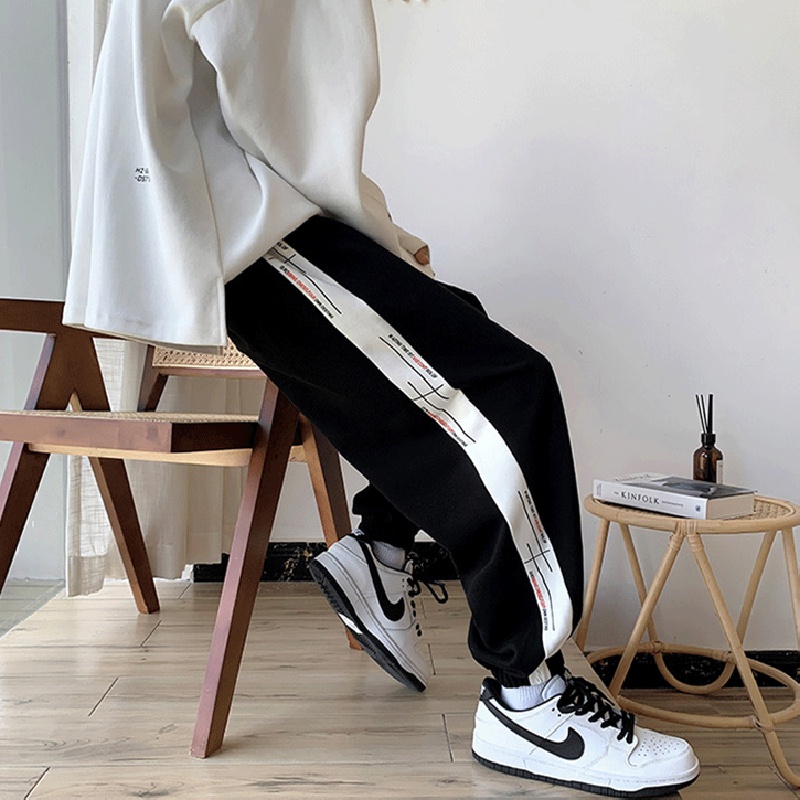 Quần Dài Dáng Rộng Lưng Thun Co Giãn Tốt Cỡ Lớn M-3XL Phong Cách Hip Hop Nhật Bản Thời Trang Cho Nam