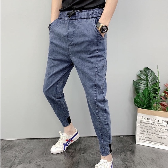 Quần jean nam không lót nhung dày phong cách Hàn Quốc năng động thời trang thu đông dành cho nam S-3XL