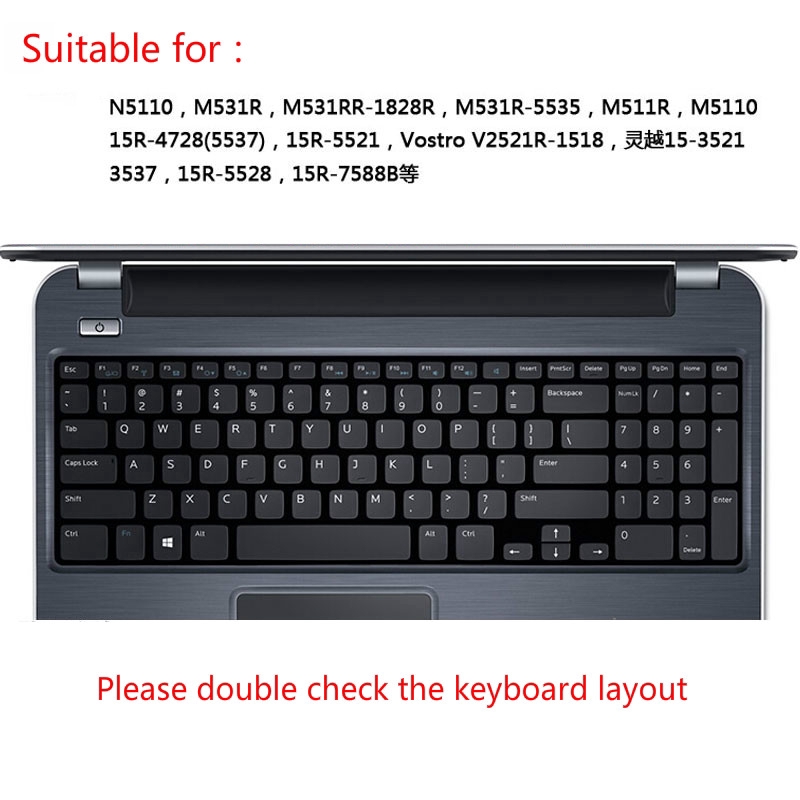 Miếng Dán Bàn Phím Laptop 15.3inch Bằng Silicon Siêu Mỏng Cho Dell 15r-9518 Ins15Rd-978 15rd-488