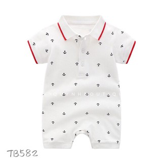 Bodysuit sơ sinh Quỳnh Boutique Mẫu body polo mỏ neo cho bé